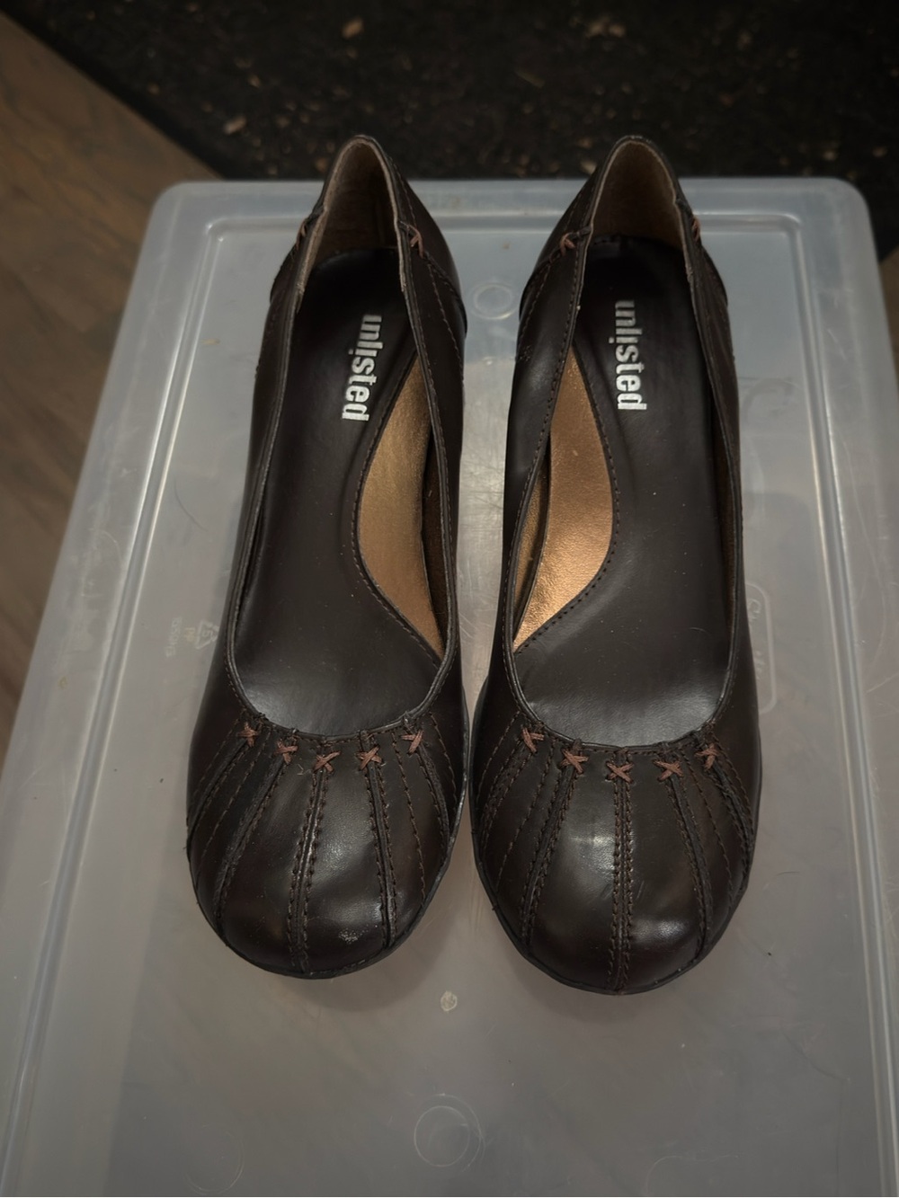 Unlisted Dark Brown Women's Round-Toe Pump Heels